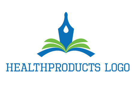 pen nib on horizontal book publishing logo