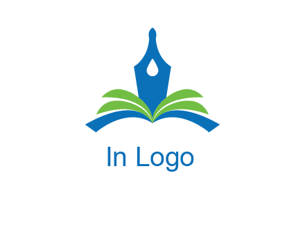 pen nib on horizontal book publishing logo