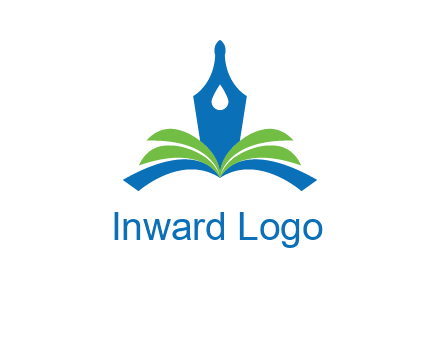 pen nib on horizontal book publishing logo
