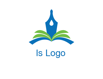 pen nib on horizontal book publishing logo