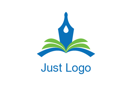 pen nib on horizontal book publishing logo