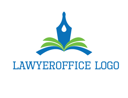 pen nib on horizontal book publishing logo