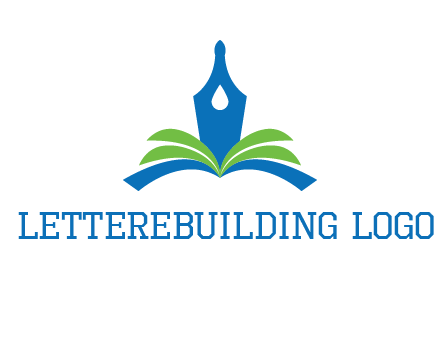 pen nib on horizontal book publishing logo