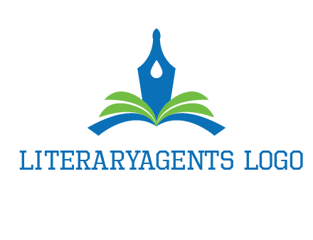 pen nib on horizontal book publishing logo