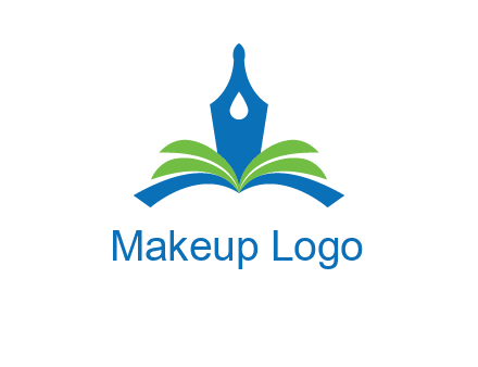 pen nib on horizontal book publishing logo
