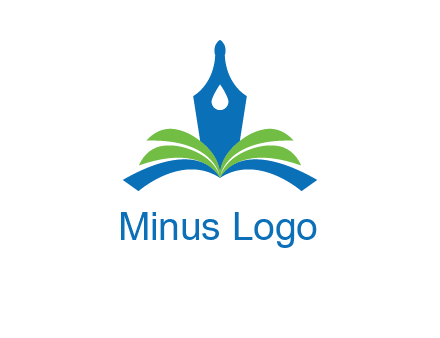 pen nib on horizontal book publishing logo