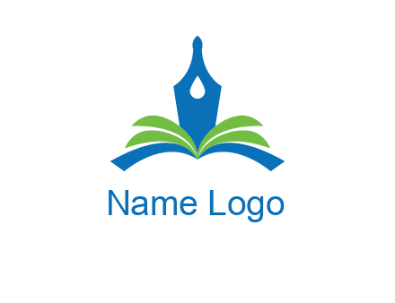 pen nib on horizontal book publishing logo