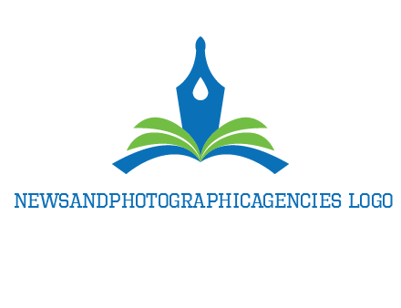 pen nib on horizontal book publishing logo