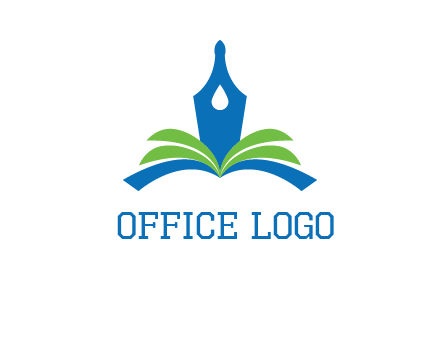pen nib on horizontal book publishing logo