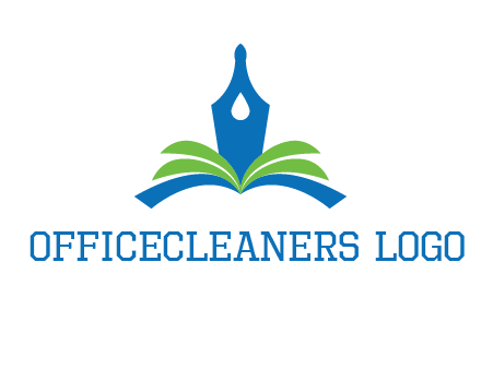 pen nib on horizontal book publishing logo