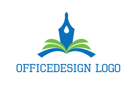 pen nib on horizontal book publishing logo