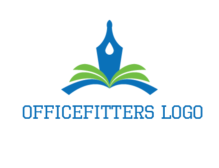 pen nib on horizontal book publishing logo