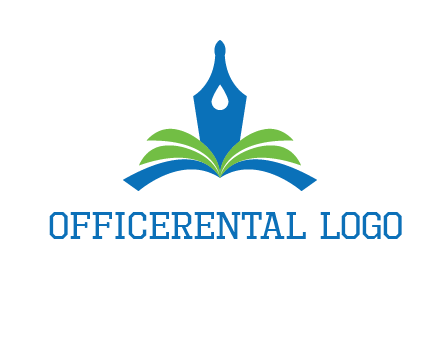 pen nib on horizontal book publishing logo