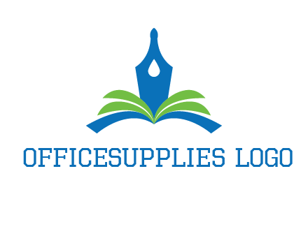 pen nib on horizontal book publishing logo
