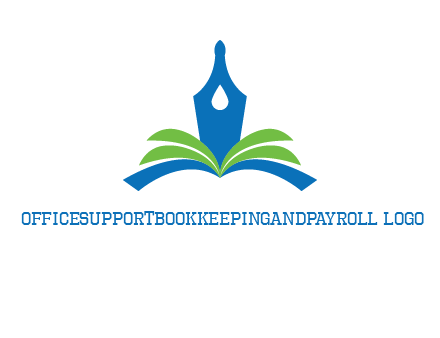 pen nib on horizontal book publishing logo
