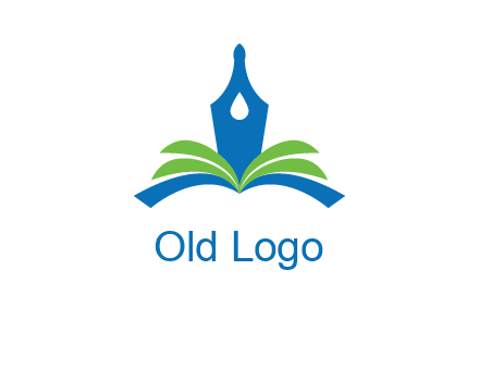 pen nib on horizontal book publishing logo