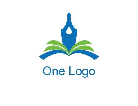 pen nib on horizontal book publishing logo