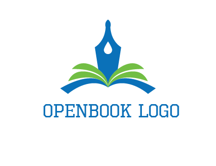 pen nib on horizontal book publishing logo