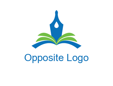 pen nib on horizontal book publishing logo
