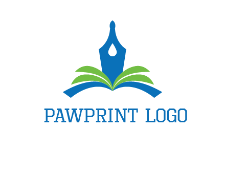 pen nib on horizontal book publishing logo