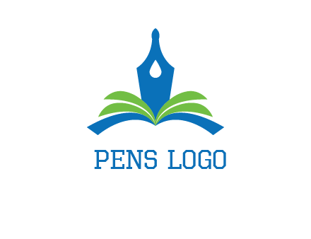 pen nib on horizontal book publishing logo