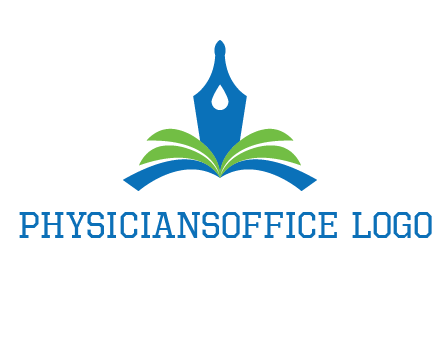 pen nib on horizontal book publishing logo