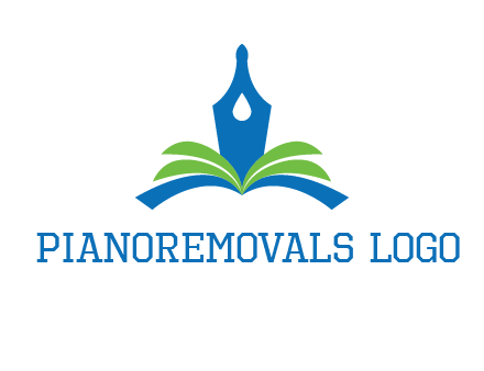 pen nib on horizontal book publishing logo