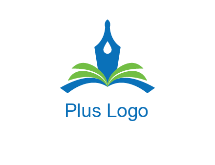 pen nib on horizontal book publishing logo