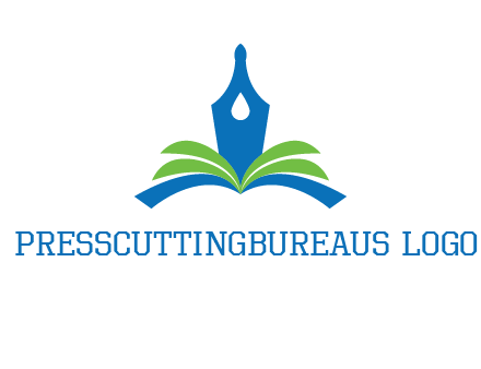 pen nib on horizontal book publishing logo