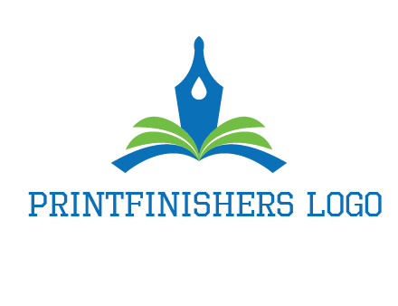 pen nib on horizontal book publishing logo