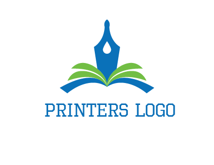 pen nib on horizontal book publishing logo