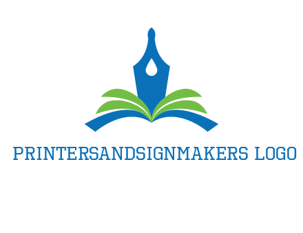 pen nib on horizontal book publishing logo