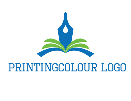 pen nib on horizontal book publishing logo