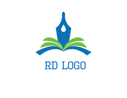 pen nib on horizontal book publishing logo