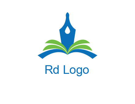 pen nib on horizontal book publishing logo
