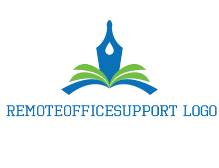 pen nib on horizontal book publishing logo