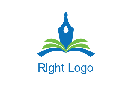 pen nib on horizontal book publishing logo