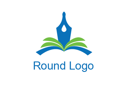pen nib on horizontal book publishing logo