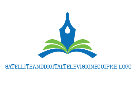 pen nib on horizontal book publishing logo