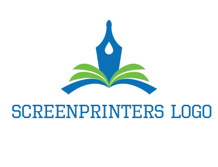 pen nib on horizontal book publishing logo