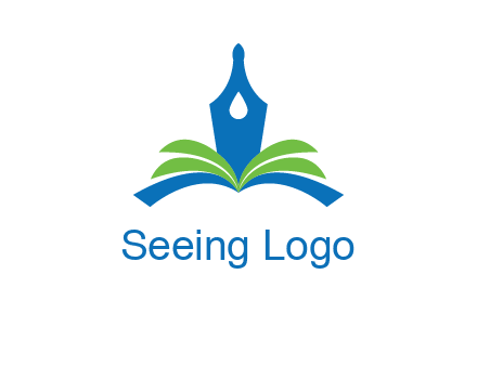 pen nib on horizontal book publishing logo