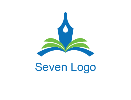 pen nib on horizontal book publishing logo
