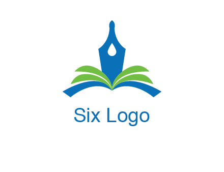 pen nib on horizontal book publishing logo