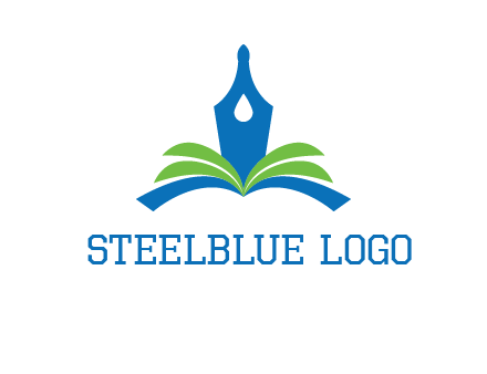 pen nib on horizontal book publishing logo