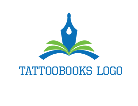 pen nib on horizontal book publishing logo