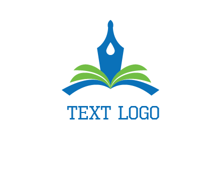 pen nib on horizontal book publishing logo