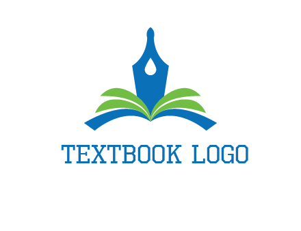 pen nib on horizontal book publishing logo