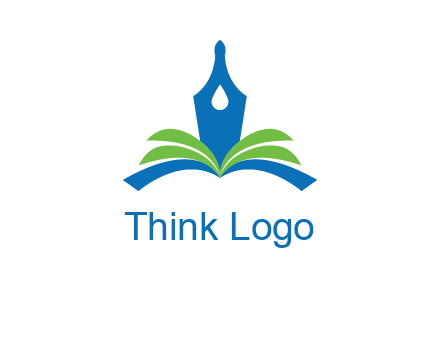 pen nib on horizontal book publishing logo