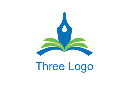 pen nib on horizontal book publishing logo