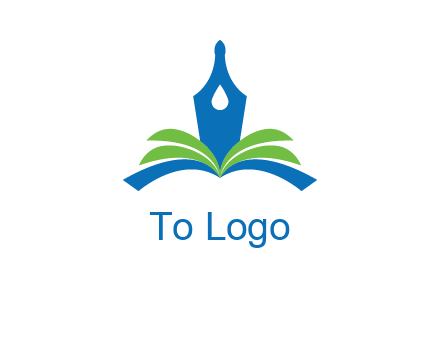pen nib on horizontal book publishing logo